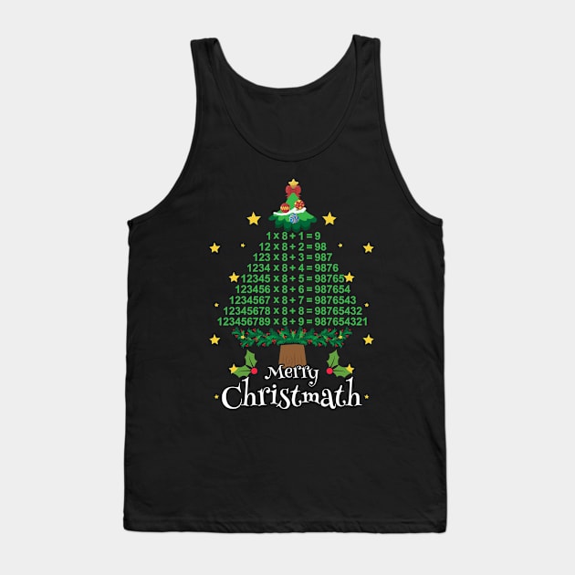 Merry Christmath Funny Math Geek Nerd Christmas Tree Formula Tank Top by Norine Linan 